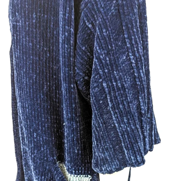 Anthropologie Moth Oversized Chenille Cardigan Sweater Womens XS Navy Blue - Picture 4 of 10